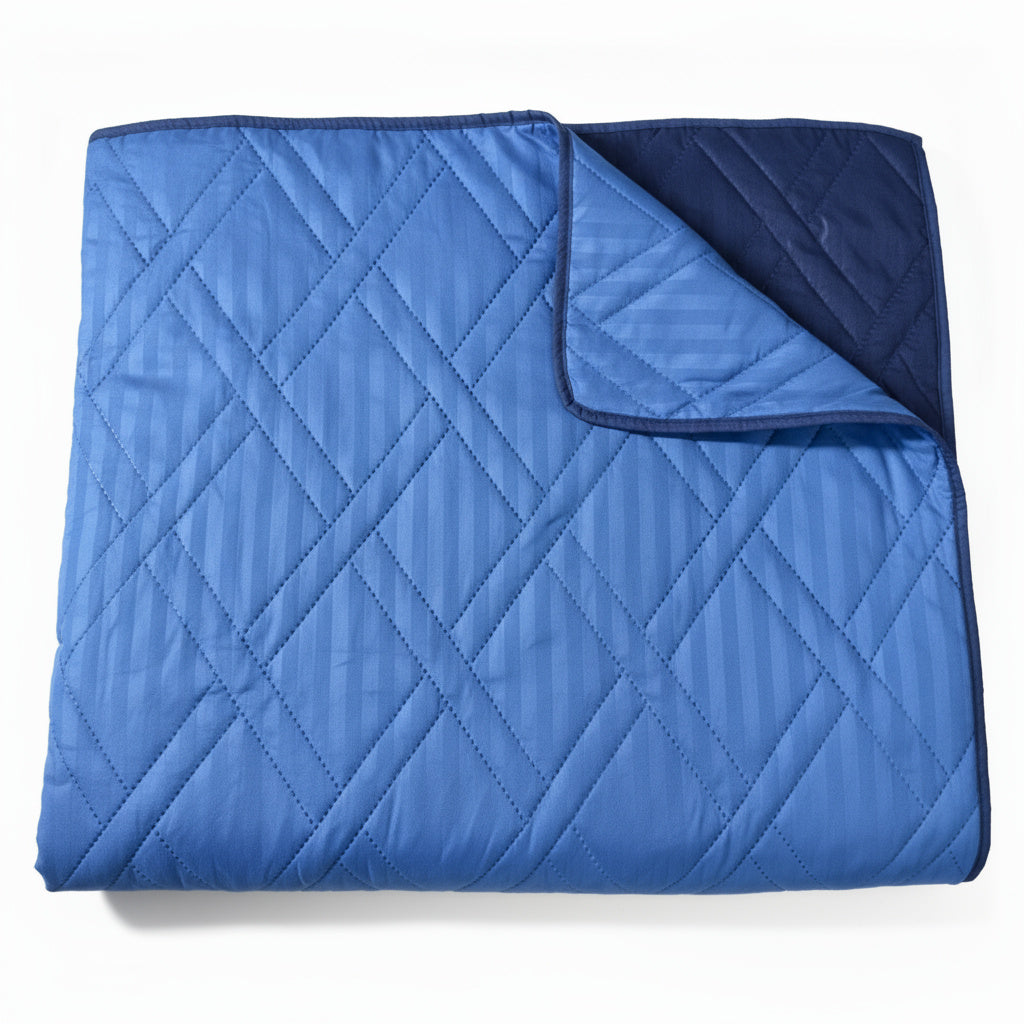 Colcha Española Doble Faz | Azul | Azul Oscuro