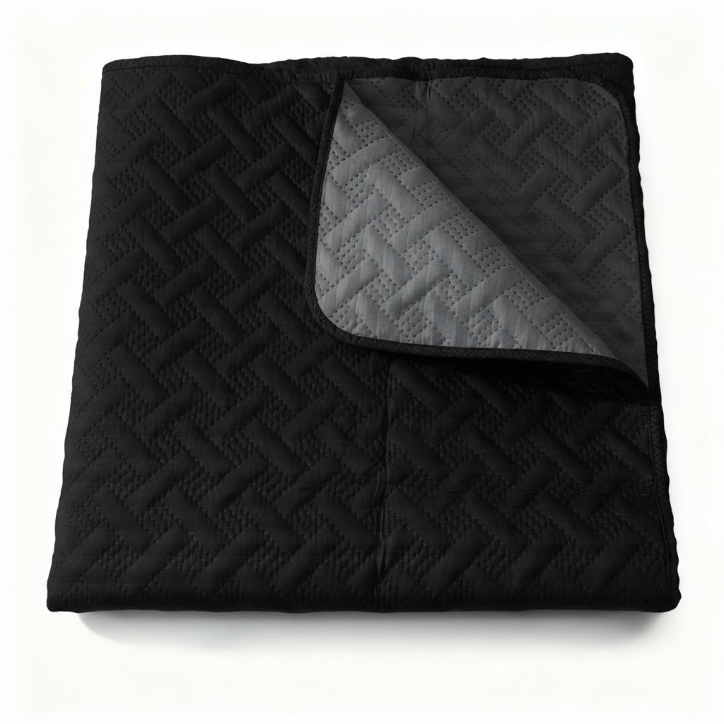 Colcha Española Doble Faz | Gris | Negro